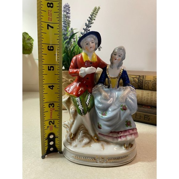 Occupied Japan Vintage Porcelain Colonial Couple Lady Gentleman FIGURINE - Picture 11 of 11